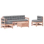 vidaXL Salon de jardin 6 Pièces avec coussins bois massif Douglas