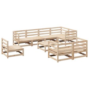 vidaXL Salon de jardin 9 Pièces bois de pin massif