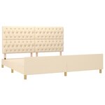 vidaXL Cadre de lit avec tête de lit Crème 200 x 200 cm Tissu
