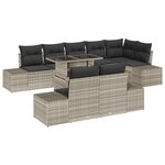 vidaXL Ensemble de canapé de jardin 9 pièces avec coussins gris clair en poly rattan