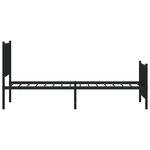 vidaXL Cadre de lit métal avec tête de lit/pied de lit noir 75x190 cm