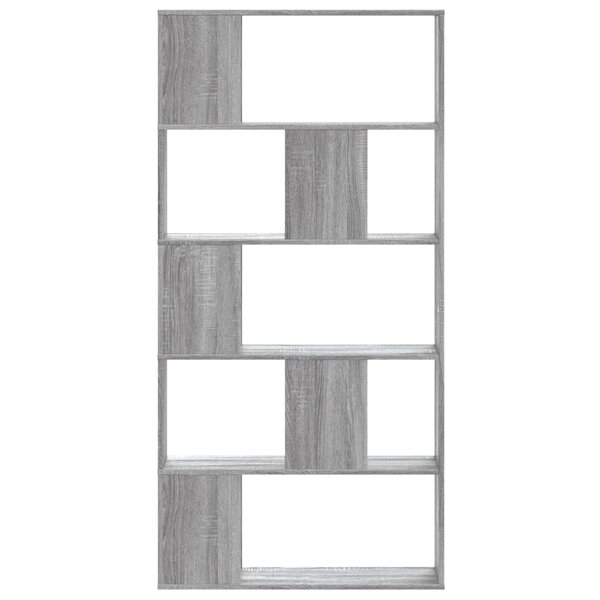 vidaXL Bibliothèque 5 niveaux sonoma gris bois d'ingénierie