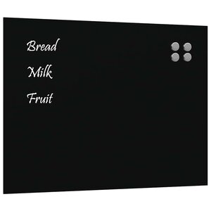 vidaXL Tableau noir magnétique mural noir 80x60 cm verre trempé