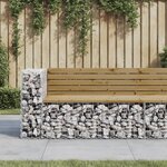 vidaXL Banc de jardin design gabion 122x71x65 5cm bois de pin imprégné
