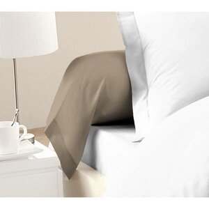 2 Taies de Traversin 100 coton 85 x 185 cm - Beige