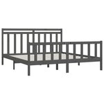 vidaXL Cadre de lit Gris Bois de pin massif 200x200 cm