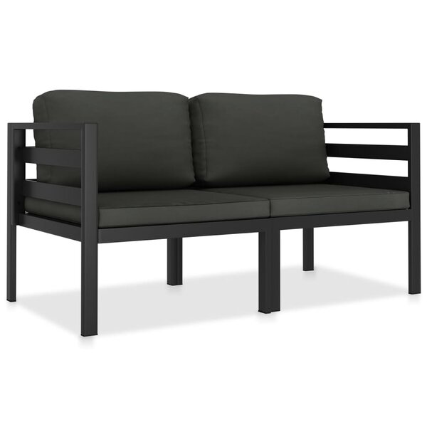 vidaXL Salon de jardin 2 Pièces avec coussins Aluminium Anthracite