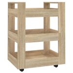 vidaXL Chariot de cuisine Chêne sonoma 60x45x80 cm Bois d'ingénierie