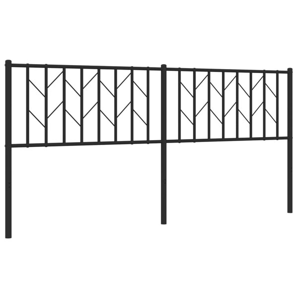 vidaXL Tête de lit métal noir 180 cm