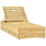 vidaXL Chaise longue Bois de pin imprégné de vert