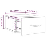 vidaXL Tables de chevet murales 2 Pièces gris béton 35x35x20 cm