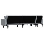 vidaXL Canapé-lit en forme de L gris clair 275x140x70 cm tissu
