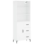 vidaXL Buffet haut Blanc 69 5x34x180 cm Bois d'ingénierie