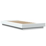 vidaXL Cadre de lit avec lumières LED blanc 75x190cm bois d'ingénierie