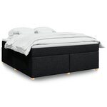 vidaXL Sommier à lattes de lit avec matelas Noir 180x200 cm Tissu