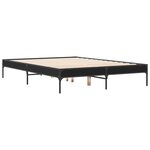 vidaXL Cadre de lit noir 135x190 cm bois d'ingénierie et métal