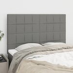 vidaXL Têtes de lit 4 Pièces Gris foncé 72x5x78/88 cm Tissu