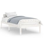 vidaXL Cadre de lit Blanc Bois massif 90x190 cm Simple