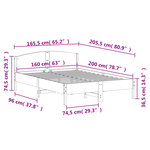 vidaXL Cadre de lit sans matelas cire marron 160x200cm bois pin massif