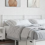 vidaXL Tête de lit métal blanc 200 cm