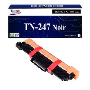 T3AZUR - Toner compatible avec Brother TN247 Noire  pour Brother HL-L3270CDW  HL-L3280CDW Noire - 3 000 pages - T3AZUR