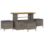 Ensemble de canapé de jardin 10 pièces avec coussins gris poly rattan acacia