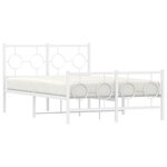 vidaXL Cadre de lit métal avec tête de lit/pied de lit blanc 120x200cm