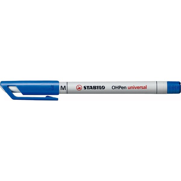 Feutre pour transaprent ohpen encre soluble pte médium bleu x 10 stabilo