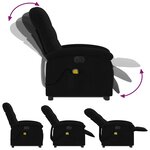 vidaXL Fauteuil inclinable de massage électrique Noir Tissu