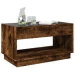 vidaXL Table basse avec LED infini chêne fumé 90x50x50 cm