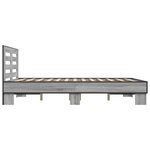 vidaXL Cadre de lit sonoma gris 140x190 cm bois d'ingénierie et métal