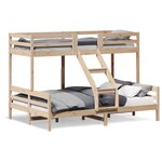 vidaXL Lit superposé 90x200/140x200 cm bois de pin massif
