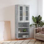 vidaXL Buffet haut Gris béton 69 5x34x180 cm Bois d'ingénierie