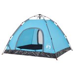 vidaXL Tente de camping 3 personnes bleu libération rapide