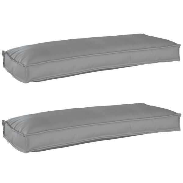 vidaXL Coussins de Palette pour Banc 2 Pièces Gris 100x40x8 cm Tissu Oxford
