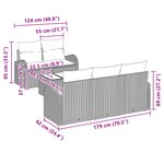 vidaXL Ensemble de canapé de jardin 6 pièces avec coussins beige rotin synthétique