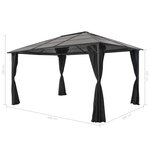 vidaXL Tonnelle avec rideau Aluminium 4x3x2 6 m Noir