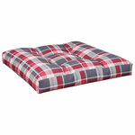 vidaXL Coussins de palette lot de 2 motif à carreaux rouge tissu