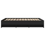 vidaXL Cadre de lit noir 135x190 cm bois d'ingénierie