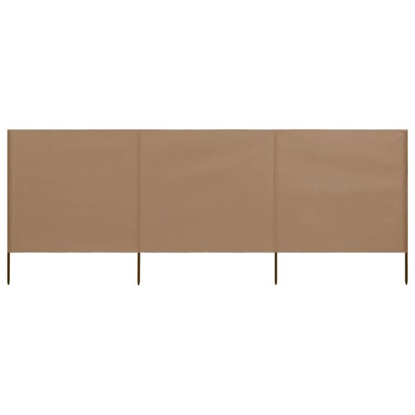 vidaXL Paravent 3 panneaux Tissu 400 x 80 cm Taupe