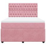 vidaXL Sommier à lattes de lit avec matelas Rose 160x200 cm Velours