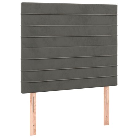 vidaXL Têtes de lit 2 Pièces Gris foncé 100x5x78/88 cm Velours