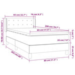 vidaXL Sommier à lattes de lit et matelas Noir 80x200 cm Tissu