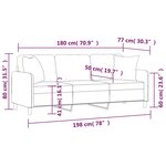 vidaXL Canapé 3 places avec oreillers gris clair 180 cm tissu