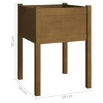 vidaXL Jardinière d'extérieur Marron miel 50x50x70 cm Pin massif