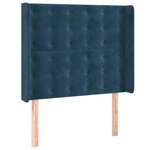 vidaXL Sommier à lattes de lit matelas LED Bleu foncé 90x200cm Velours