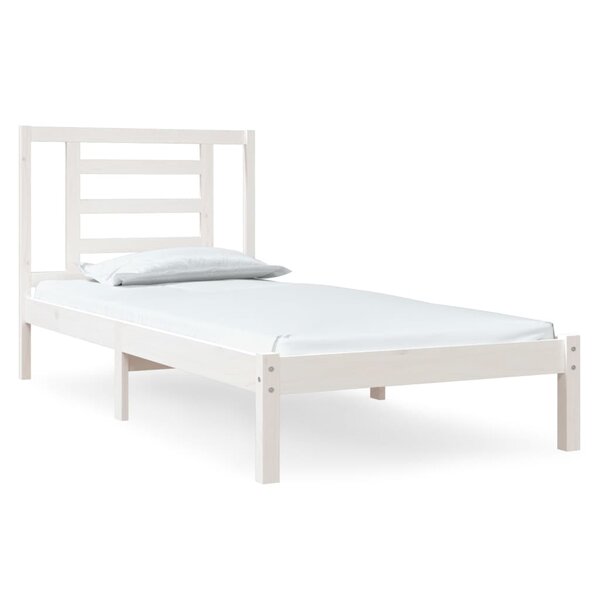 vidaXL Cadre de lit Blanc Bois de pin massif 90x190 cm Simple