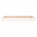 vidaXL Cadre de lit à LED sans matelas blanc bois massif