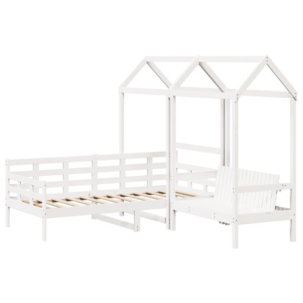 vidaXL Ensemble de lit de jour et de banc et toit 90x200 cm pin massif