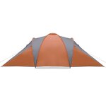 vidaXL Tente familiale à dôme 6 personnes gris et orange imperméable